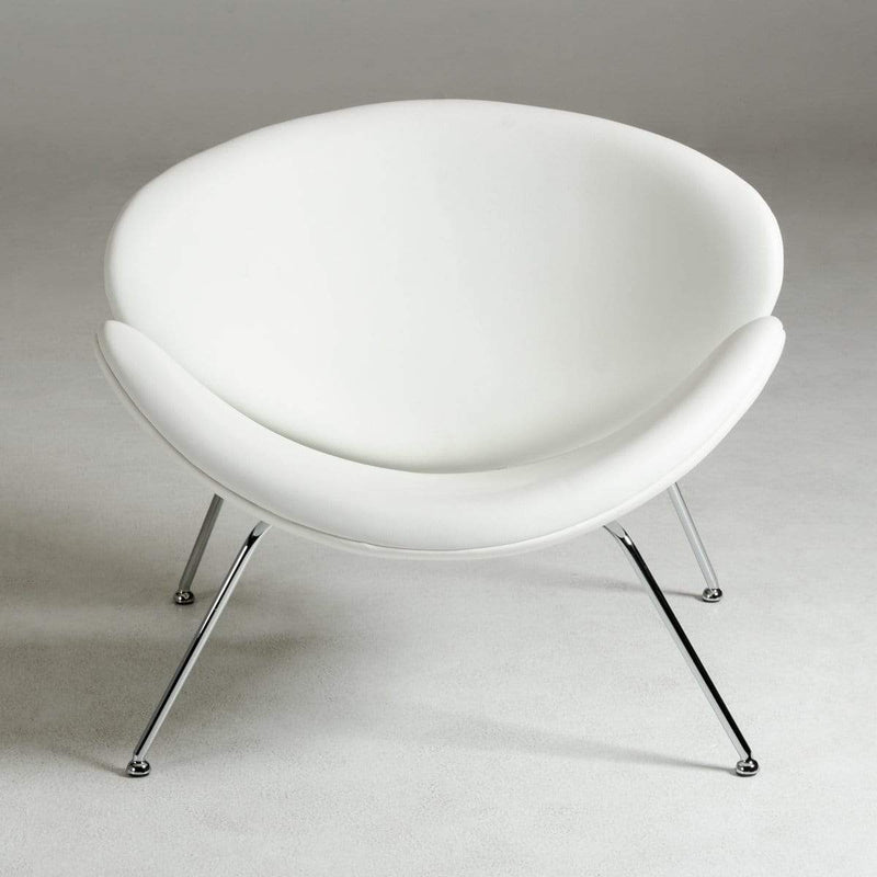 Chairs White Accent Chair - 28" White Leatherette Accent Chair HomeRoots