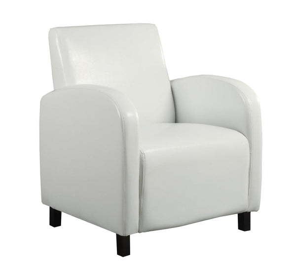 Chairs White Accent Chair - 29" x 27'.5" x 32'.5" White, Foam, Solid Wood, Leather-Look - Accent Chair HomeRoots