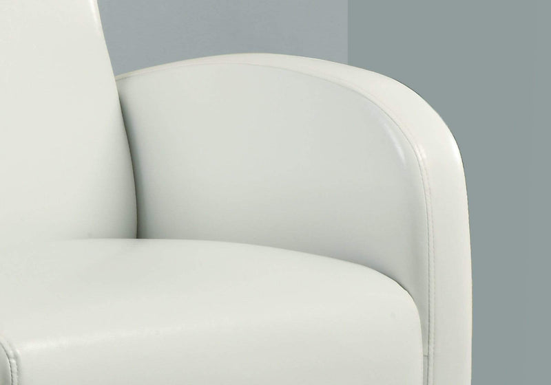 Chairs White Accent Chair - 29" x 27'.5" x 32'.5" White, Foam, Solid Wood, Leather-Look - Accent Chair HomeRoots