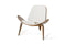 Chairs White Accent Chair - 30" Walnut Wood and White Leather Accent Chair HomeRoots