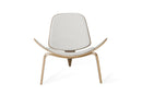 Chairs White Accent Chair - 30" Walnut Wood and White Leather Accent Chair HomeRoots