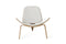 Chairs White Accent Chair - 30" Walnut Wood and White Leather Accent Chair HomeRoots