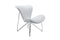 Chairs White Accent Chair - 34" White Fabric, Polyester, and Metal Accent Chair HomeRoots