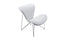 Chairs White Accent Chair - 34" White Fabric, Polyester, and Metal Accent Chair HomeRoots