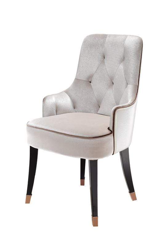 Chairs White Accent Chair - 38" White Velvet Fabric Dining Chair HomeRoots