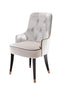 Chairs White Accent Chair - 38" White Velvet Fabric Dining Chair HomeRoots