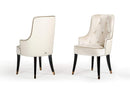 Chairs White Accent Chair - 38" White Velvet Fabric Dining Chair HomeRoots