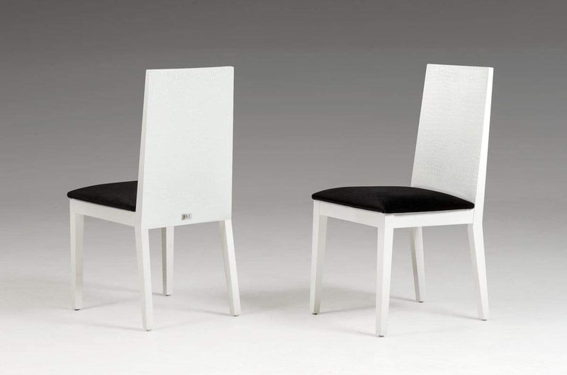 Chairs White Accent Chair - Two 36" White Fabric Dining Chairs HomeRoots