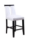 Chairs Wood Accent Chair - 19" X 24" X 41" White PU Black Wood Upholstered (Seat) Counter Height Chair (Set-2) HomeRoots