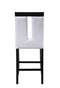 Chairs Wood Accent Chair - 19" X 24" X 41" White PU Black Wood Upholstered (Seat) Counter Height Chair (Set-2) HomeRoots