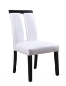 Chairs Wood Accent Chair - 21" X 26" X 39" White PU Black Wood Upholstered (Seat) Side Chair HomeRoots