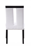 Chairs Wood Accent Chair - 21" X 26" X 39" White PU Black Wood Upholstered (Seat) Side Chair HomeRoots