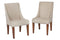 Chairs Wood Accent Chair - 22" X 27" X 40" Tobacco Upholstered with wood trim Set of Two Chairs HomeRoots