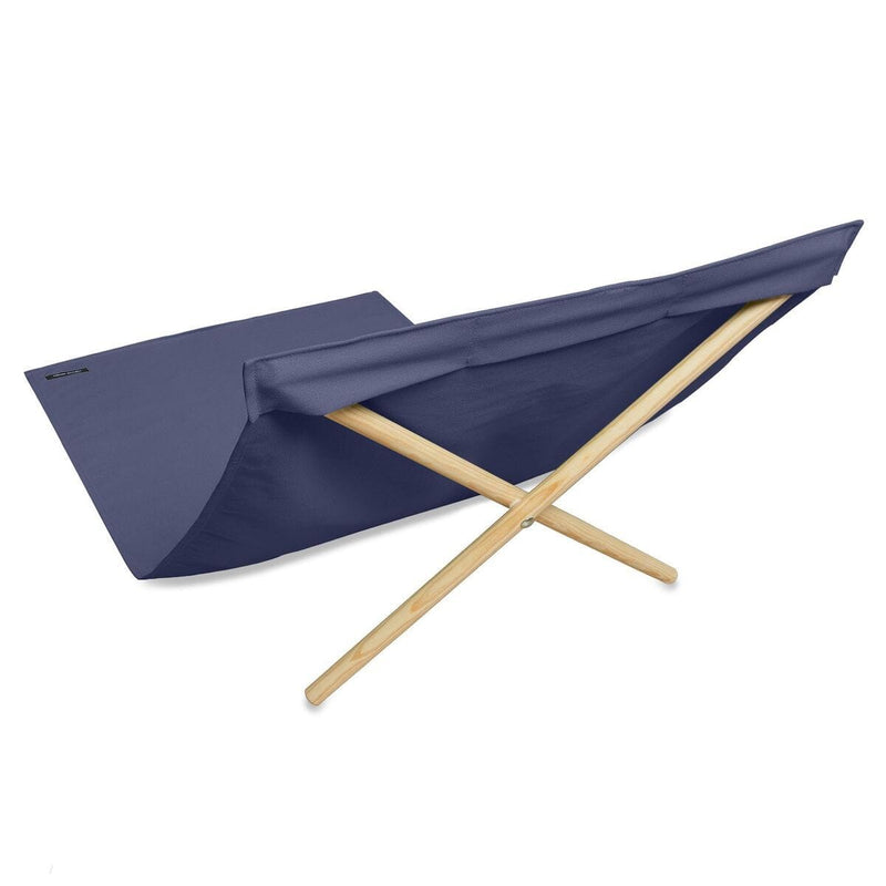 Chairs Wood Accent Chair - 55.10" X 27.55" X 13.80" Dark Blue Deck Chair Canevas & Pinetree Wood from France Beach Chair HomeRoots