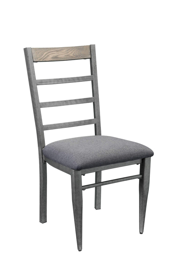 Chairs Wooden Chair - 19" X 22" X 38" Gray Fabric And Antique Gray Side Chair (Set of 2) HomeRoots