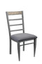 Chairs Wooden Chair - 19" X 22" X 38" Gray Fabric And Antique Gray Side Chair (Set of 2) HomeRoots