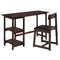 Chairs Wooden Chair - 19" X 47" X 39" 2Pc Black Pu And Espresso Pack Desk And Chair HomeRoots