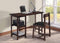 Chairs Wooden Chair - 19" X 47" X 39" 2Pc Black Pu And Espresso Pack Desk And Chair HomeRoots