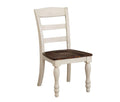 Chairs Wooden Chair - 20" X 24" X 38" 2pc Walnut And White Washed Side Chair HomeRoots
