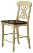 Chairs Wooden Chair - 22" X 19'.5" X 41'.5" 2pc Buttermilk And Oak Counter Height Chair HomeRoots