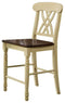 Chairs Wooden Chair - 22" X 19'.5" X 41'.5" 2pc Buttermilk And Oak Counter Height Chair HomeRoots