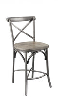 Chairs Wooden Chair - 22" X 20" X 40" 2pc Gray Oak And Sandy Gray Counter Height Chair HomeRoots