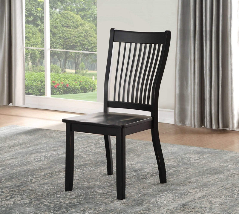 Chairs Wooden Chair - 22 x 24 x 39 Black - Side Chair (Set-2) HomeRoots