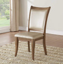 Chairs Wooden Chair - 23" X 19" X 40" 2pc Beige Leatherette And Gray Oak Side Chair HomeRoots