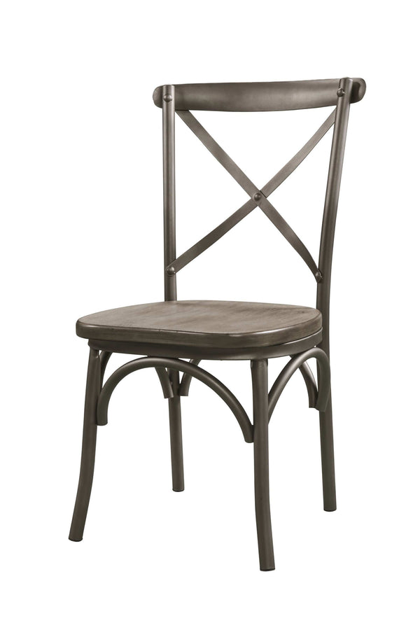 Chairs Wooden Chair - 24" X 20" X 37" 2pc Gray Oak And Sandy Gray Side Chair HomeRoots