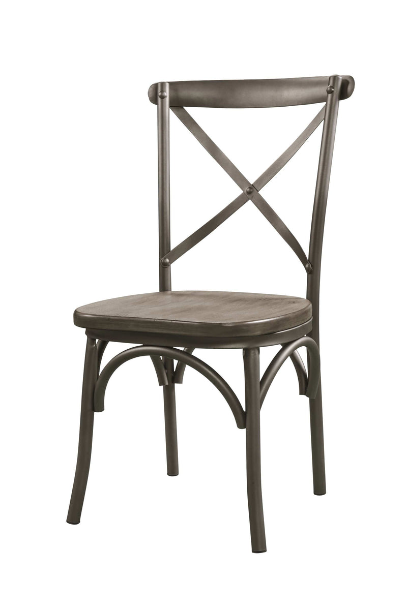 Chairs Wooden Chair - 24" X 20" X 37" 2pc Gray Oak And Sandy Gray Side Chair HomeRoots