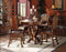 Chairs Wooden Chair - 24" X 21" X 48" PU Cherry Oak Wood Poly Resin Upholstery Counter Height Chair (Set-2) HomeRoots