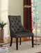 Chairs Wooden Chair - 25" X 27" X 38" 2pc Gray Fabric And Walnut Side Chair HomeRoots