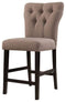 Chairs Wooden Chair - 26" X 21" X 41" 2pc Light Brown Linen And Walnut Counter Height Chair HomeRoots