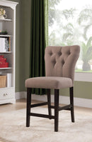 Chairs Wooden Chair - 26" X 21" X 41" 2pc Light Brown Linen And Walnut Counter Height Chair HomeRoots