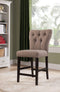 Chairs Wooden Chair - 26" X 21" X 41" 2pc Light Brown Linen And Walnut Counter Height Chair HomeRoots