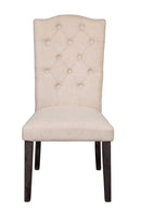 Chairs Wooden Chair - 26" X 21" X 41" Beige Linen Weathered Espresso Wood Upholstery Side Chair (Set-2) HomeRoots