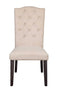 Chairs Wooden Chair - 26" X 21" X 41" Beige Linen Weathered Espresso Wood Upholstery Side Chair (Set-2) HomeRoots