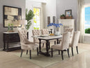 Chairs Wooden Chair - 26" X 21" X 41" Beige Linen Weathered Espresso Wood Upholstery Side Chair (Set-2) HomeRoots