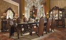 Chairs Wooden Chair - 27" X 22" X 49" 2-Tone Brown PU Fabric Cherry Oak Poly Resin Upholstery Side Chair (Set-2) HomeRoots