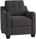 Chairs Wooden Chair - 30" X 31" X 35" Gray Linen Upholstery Chair HomeRoots