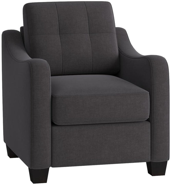 Chairs Wooden Chair - 30" X 31" X 35" Gray Linen Upholstery Chair HomeRoots
