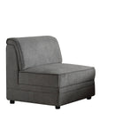 Chairs Wooden Chair - 30" X 34" X 33" Gray Velvet Reversible Armless Chair HomeRoots