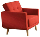 Chairs Wooden Chair - 33" X 31" X 35" Red Linen Chair HomeRoots