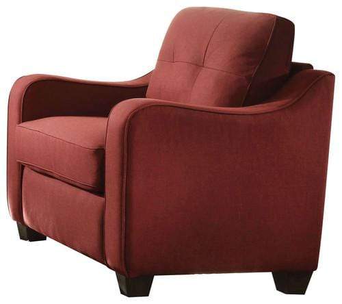 Chairs Wooden Chair - 34" X 31" X 35" Red Linen Chair HomeRoots