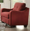 Chairs Wooden Chair - 34" X 31" X 35" Red Linen Chair HomeRoots