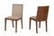 Chairs Wooden Chair - 35" Tobacco Wood and Beige Fabric Desk Chair HomeRoots