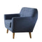 Chairs Wooden Chair - 35" X 31" X 35" Blue Linen Chair HomeRoots