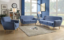 Chairs Wooden Chair - 35" X 31" X 35" Blue Linen Chair HomeRoots
