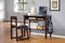 Chairs Wooden Chair - 35" X 35" X 35" 2Pc Black Pu And Espresso Pack Desk And Chair HomeRoots