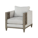 Chairs Wooden Chair - 38" X 33" X 35" Fabric Salvaged Natural Upholstery Wood Leg Chair HomeRoots